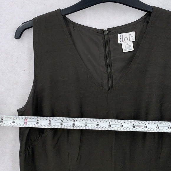 Ann Taylor Loft‎ Sheath Dress Silk Rayon Blend Gray Knee Length Womens Size 6 - Picture 5 of 7